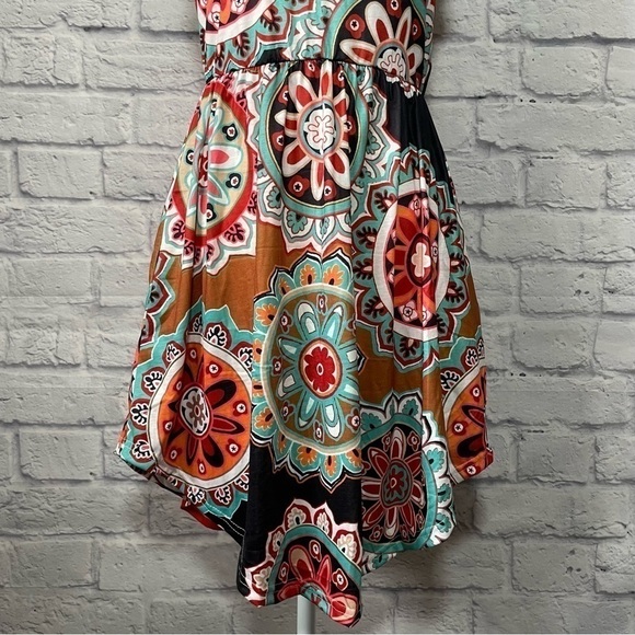 Shein Asymmetrical Abstract Floral Print Summer Dress Size Small - Picture 4 of 9